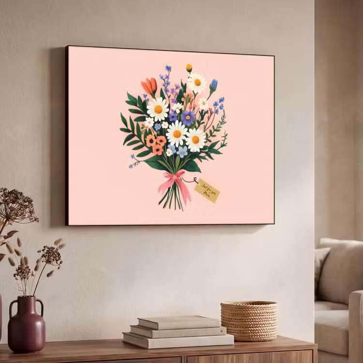 Art Frame - Margrieten - Boeket - Strikje - Roze — 7