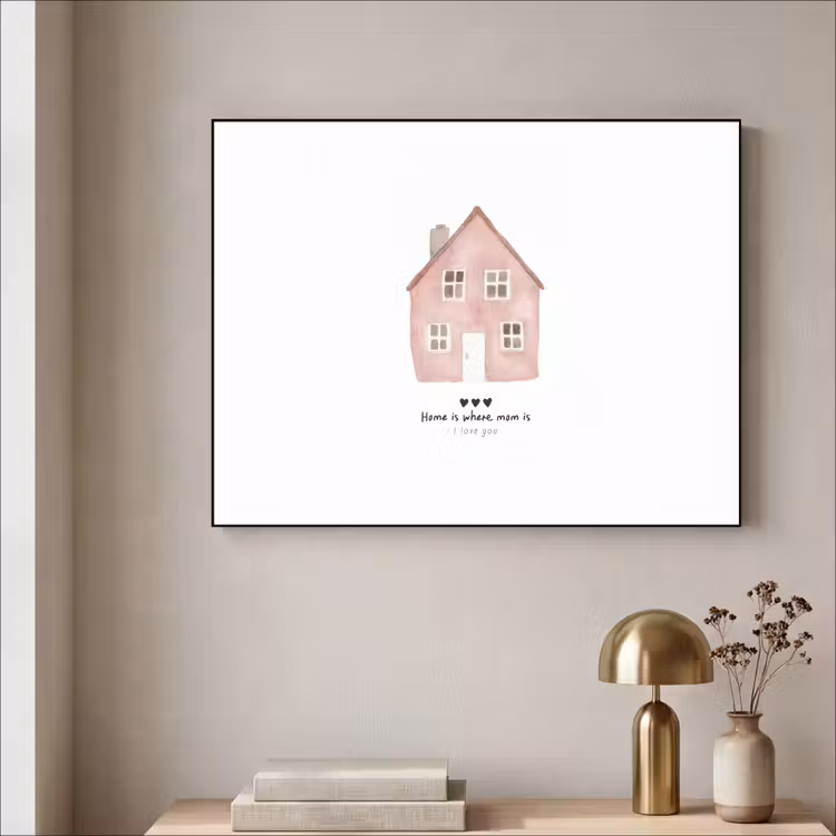 Art Frame - Huisje - Roze - Quote - Moeder — 5