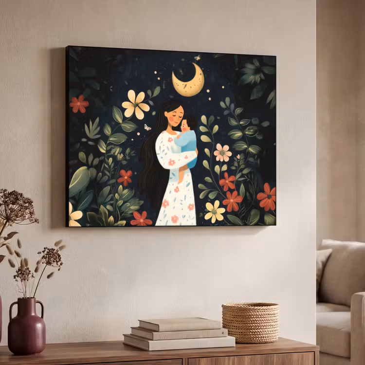 Art Frame - Moeder - Kind - Kleurrijk - Bloemen — 7