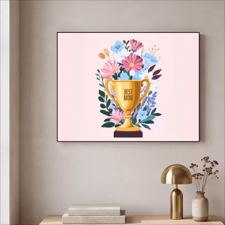 Art Frame - Trofee - Best Mom - Bloemen - Kleurrijk — 5