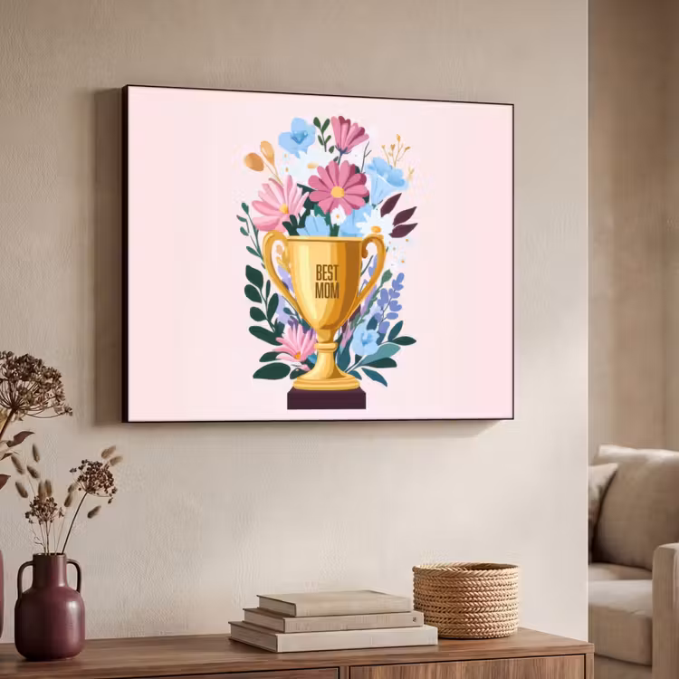 Art Frame - Trofee - Best Mom - Bloemen - Kleurrijk — 7