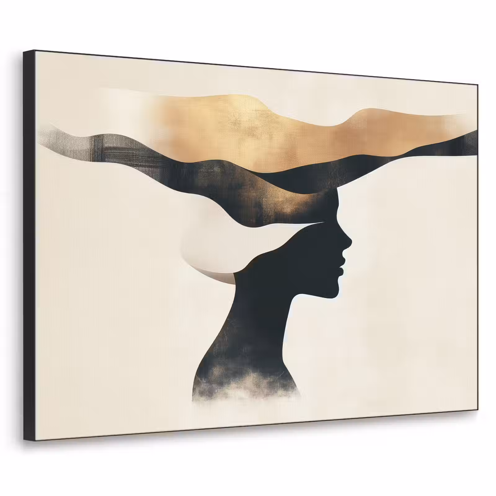 Art Frame - Vrouw - Golven - Zwart — 1
