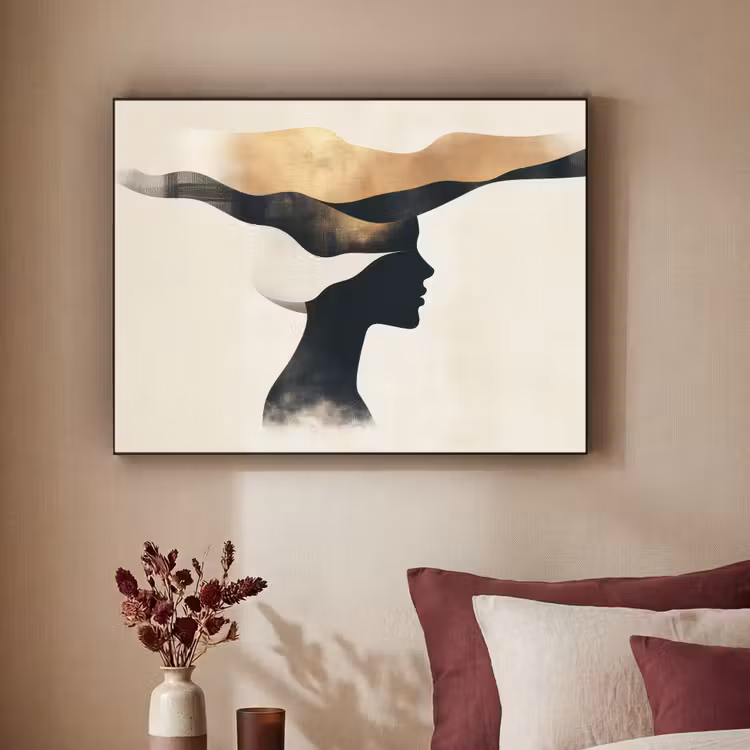 Art Frame - Vrouw - Golven - Zwart — 3