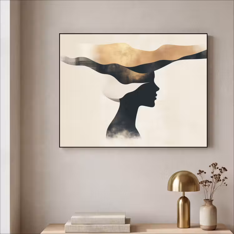 Art Frame - Vrouw - Golven - Zwart — 5