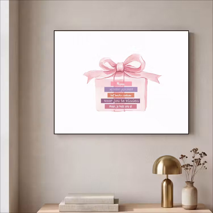 Art Frame - Cadeau - Strik - Tekst - Roze — 5