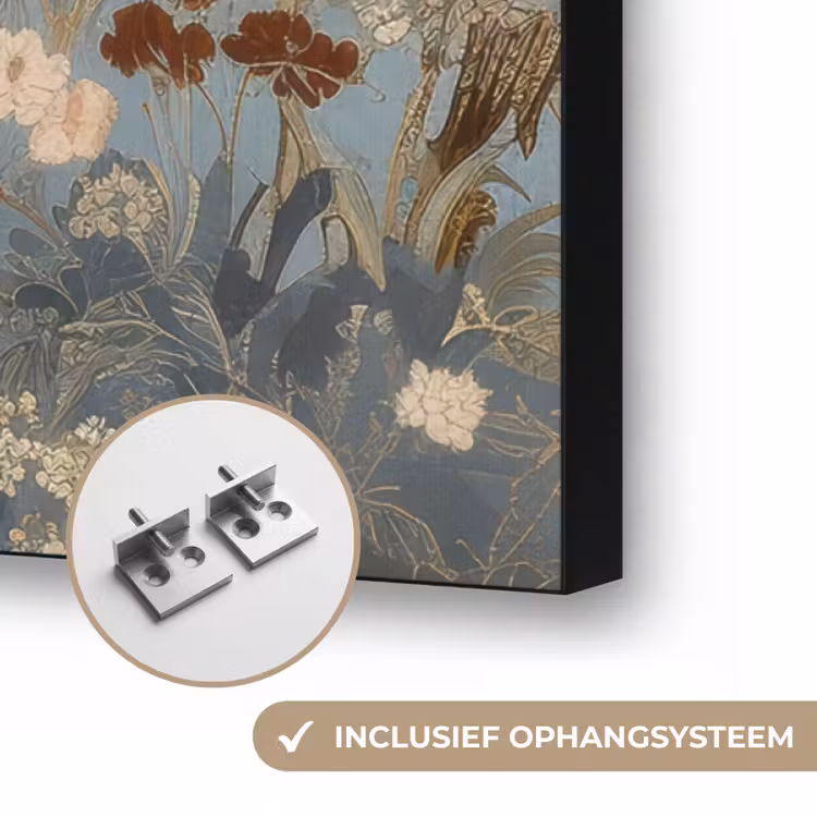 Art Frame - Kraanvogels - Maan - Bloemen - Blauw — 6