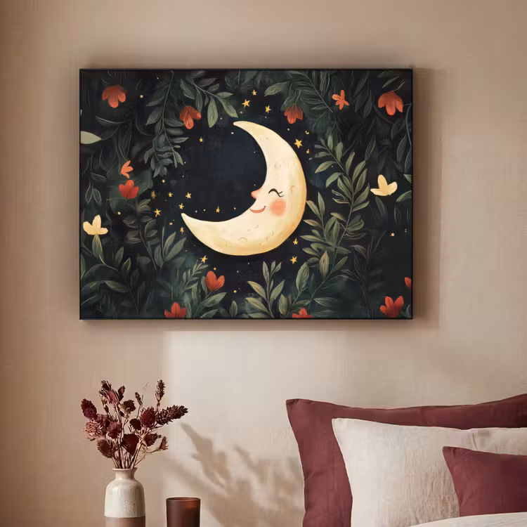 Art Frame - Maan - Bloemen - Nachthemel — 3