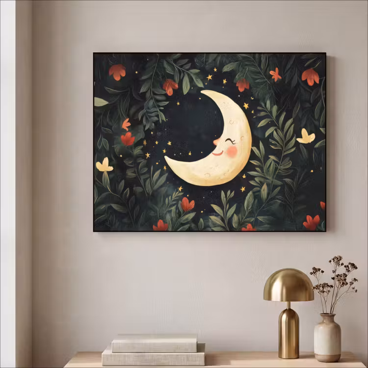 Art Frame - Maan - Bloemen - Nachthemel — 5