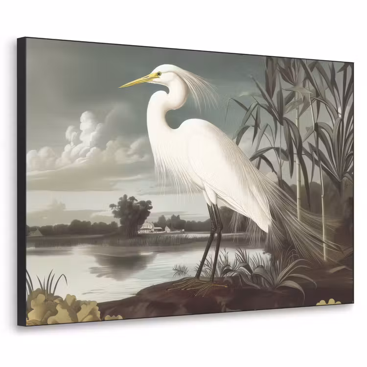 Art Frame - Reiger - Planten - Wolken - Wit — 1