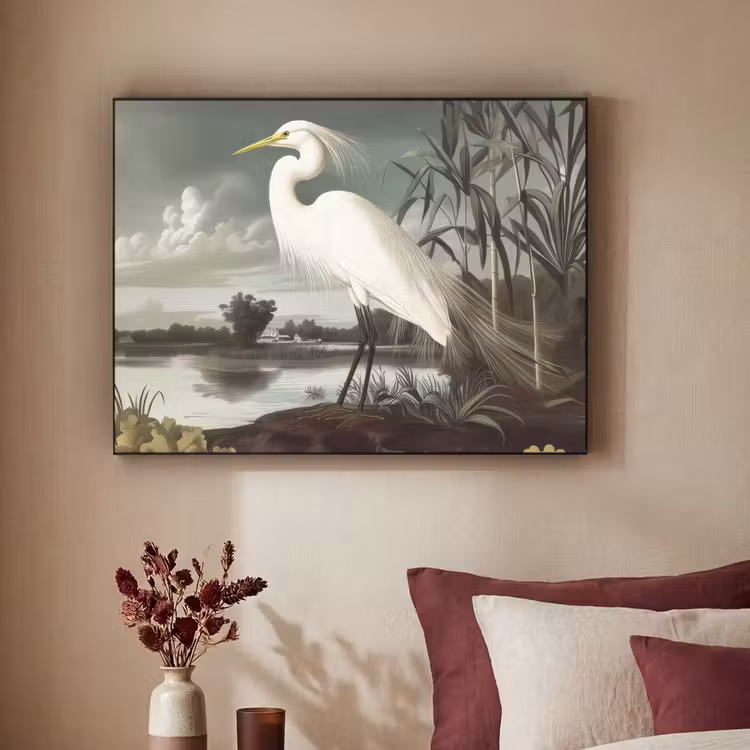 Art Frame - Reiger - Planten - Wolken - Wit — 3