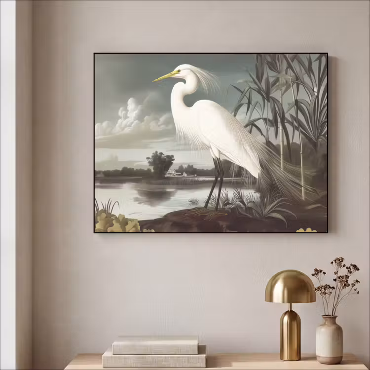 Art Frame - Reiger - Planten - Wolken - Wit — 5
