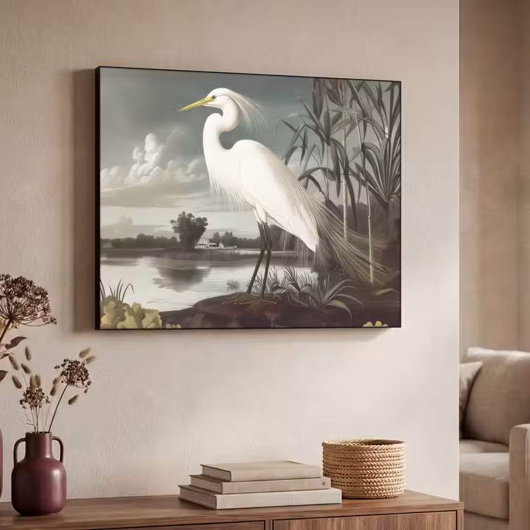 Art Frame - Reiger - Planten - Wolken - Wit — 7