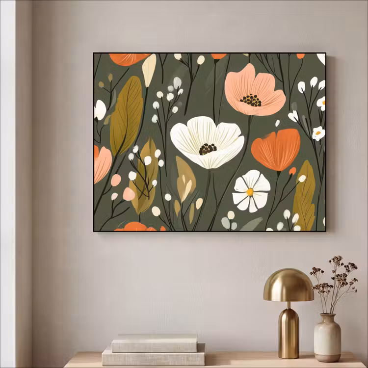 Art Frame - Bloemen - Illustratie - Groen — 5