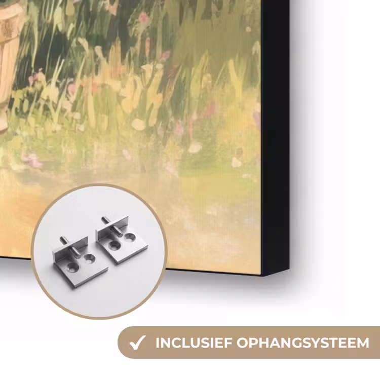 Art Frame - Houten bankje - Bloempotten - Landschap — 6