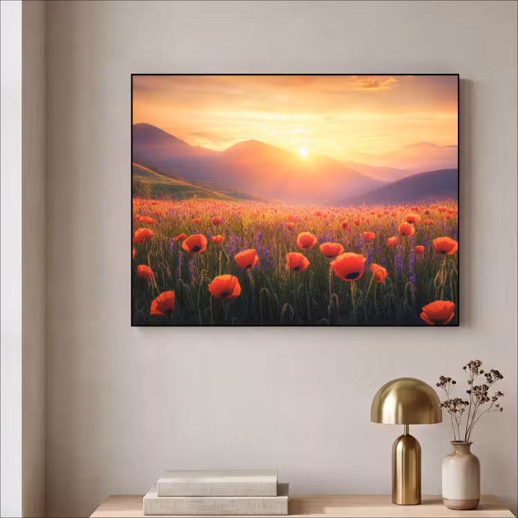 Art Frame - Landschap - Zonsondergang - Bloemenveld — 5
