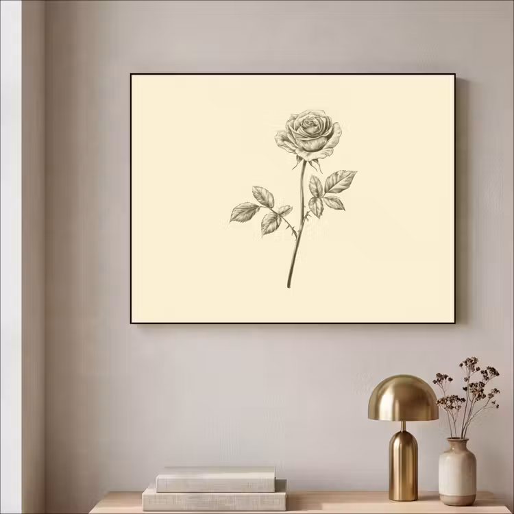 Art Frame - Illustratie - Zwart - Roos — 5