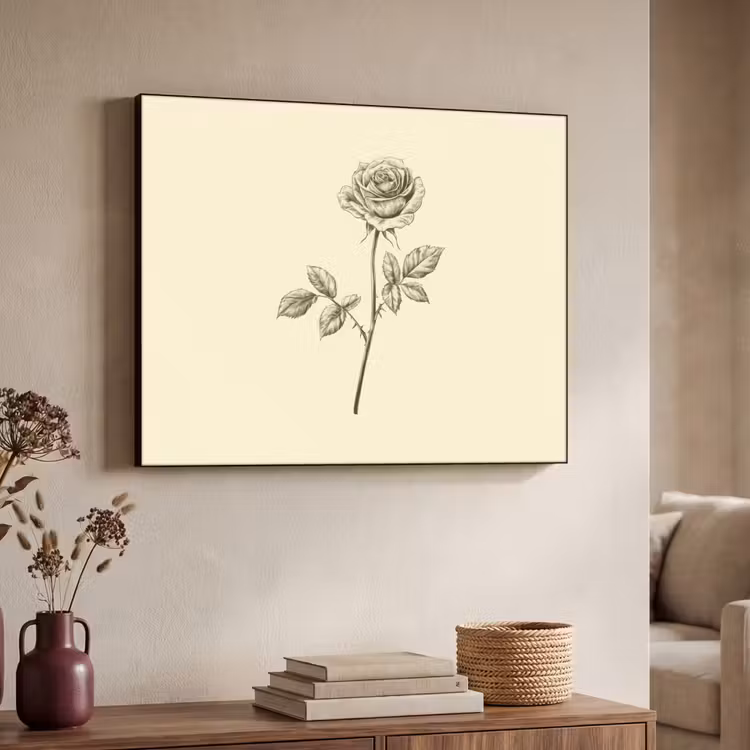 Art Frame - Illustratie - Zwart - Roos — 7