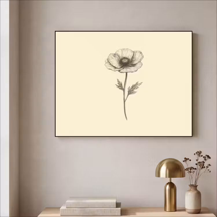 Art Frame - Klaproos - Illustratie - Zwart — 5