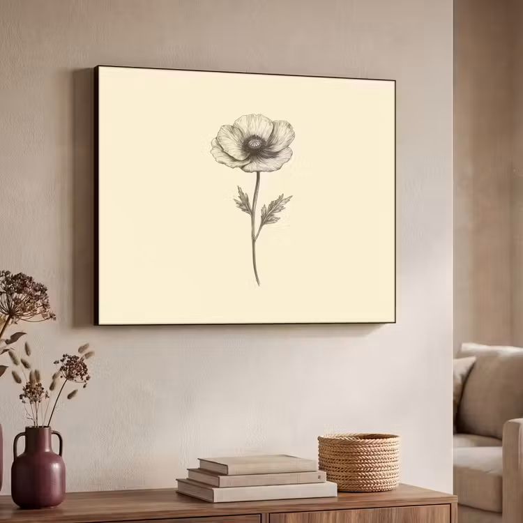 Art Frame - Klaproos - Illustratie - Zwart — 7