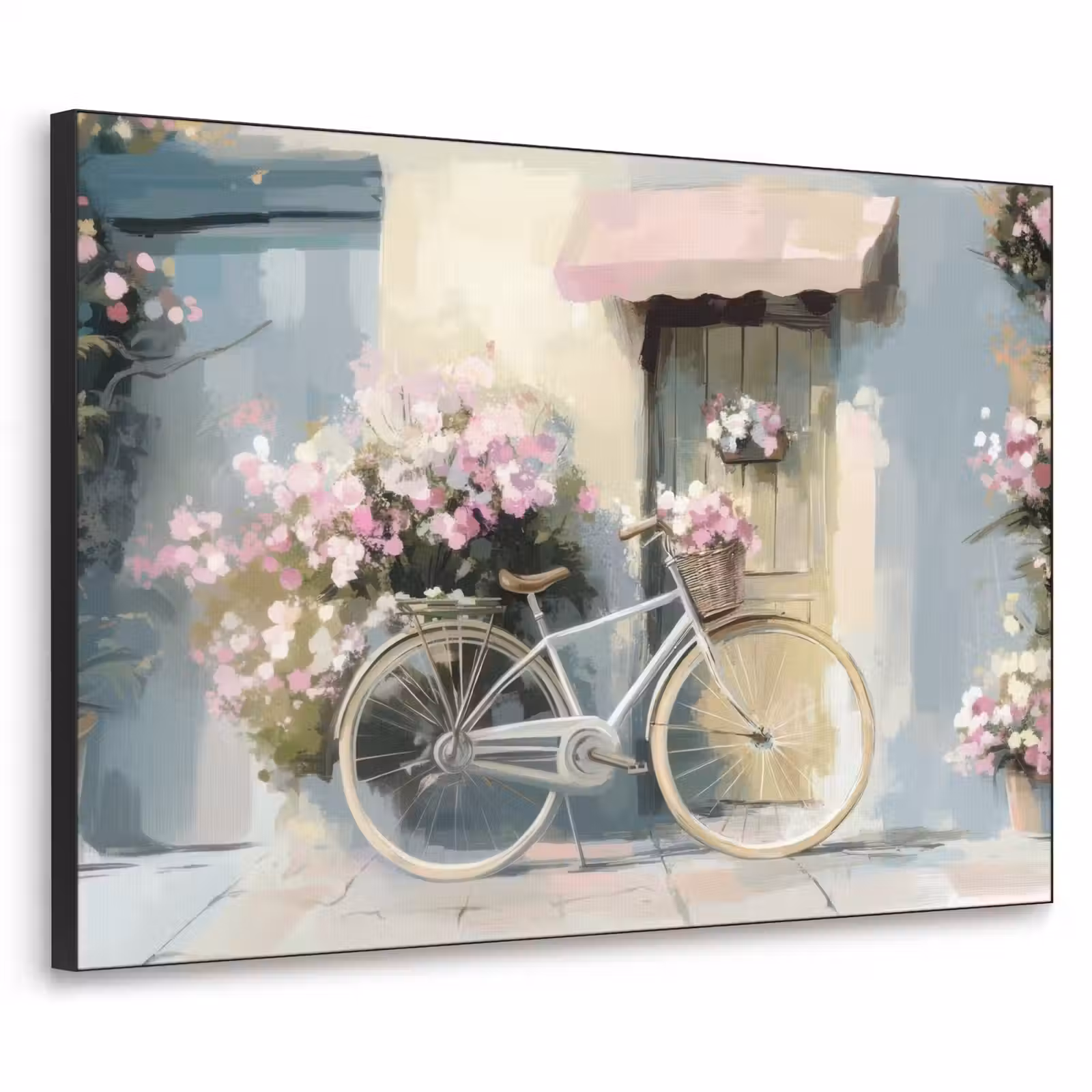 Art Frame - Fiets - Pastelkleuren - Bloemen — 1