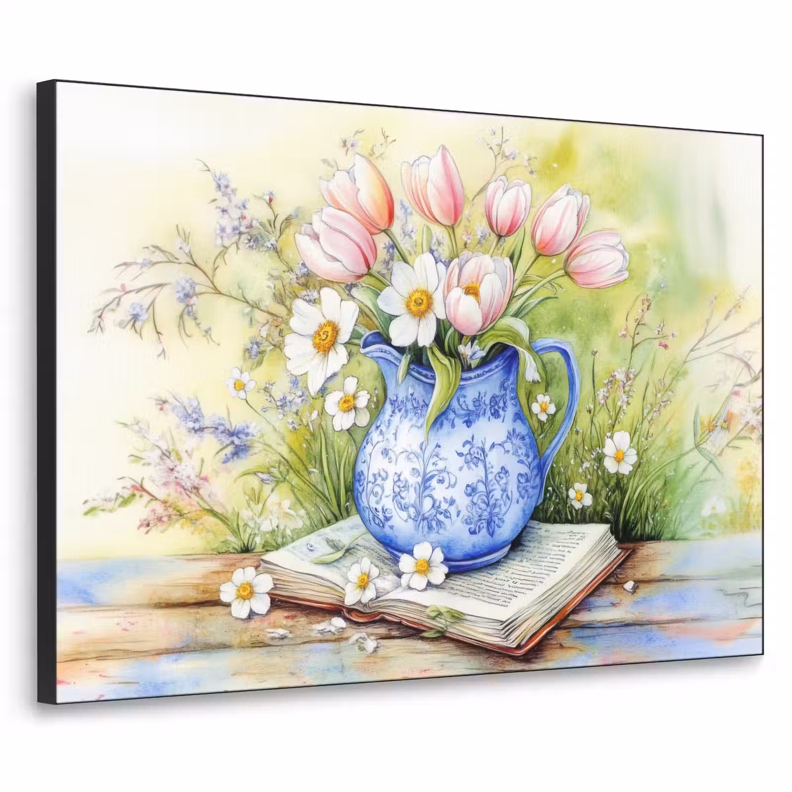 Art Frame - Vaas - Delftsblauw - Madeliefjes — 1