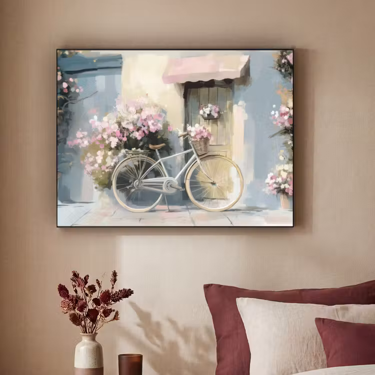 Art Frame - Fiets - Pastelkleuren - Bloemen — 3