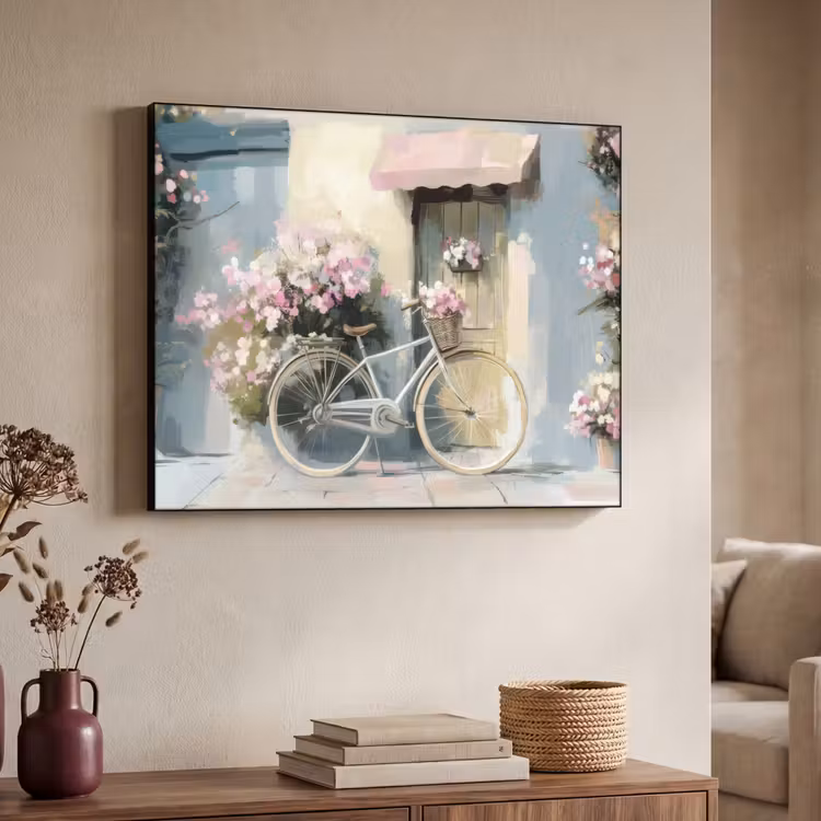 Art Frame - Fiets - Pastelkleuren - Bloemen — 7