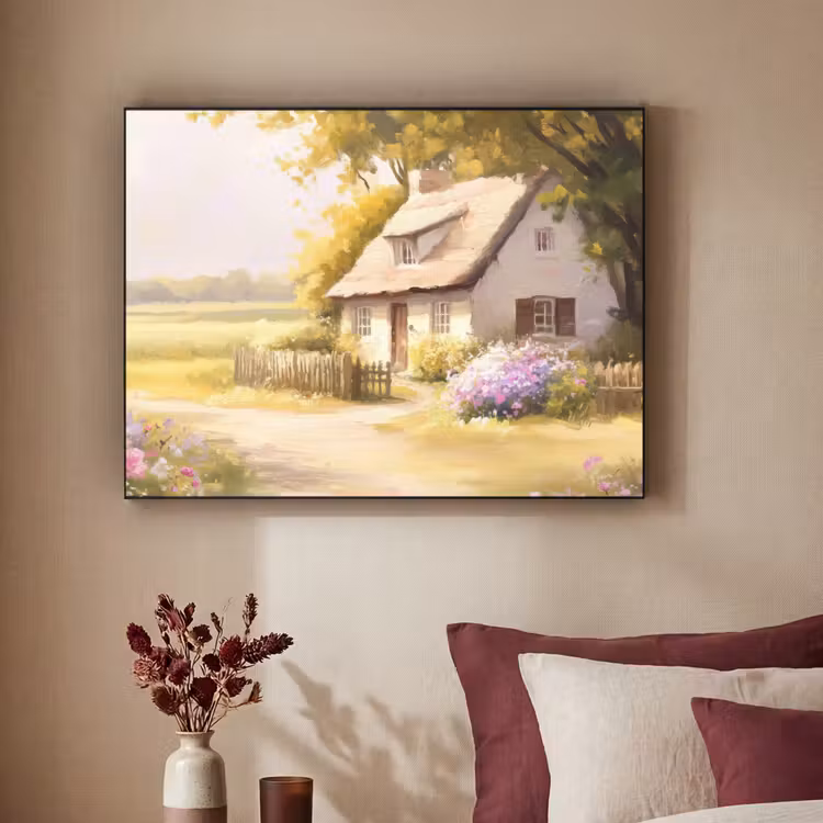 Art Frame - Huisje - Hout - Bloemen — 3