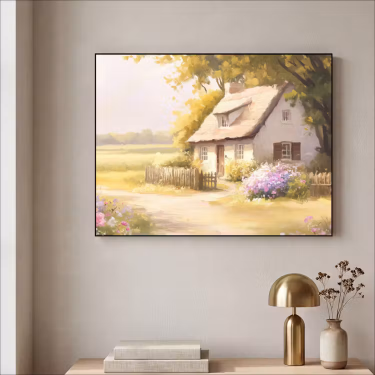 Art Frame - Huisje - Hout - Bloemen — 5