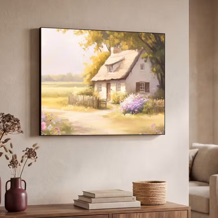 Art Frame - Huisje - Hout - Bloemen — 7