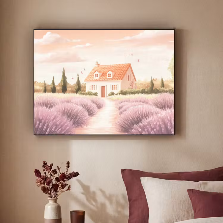 Art Frame - Lavendelveld - Huis - Paars — 3