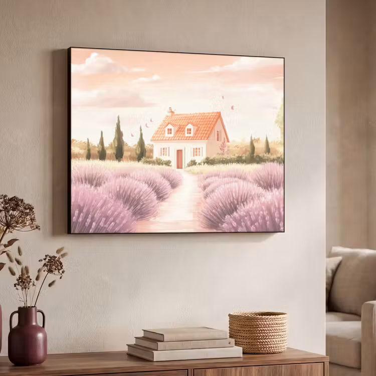Art Frame - Lavendelveld - Huis - Paars — 7