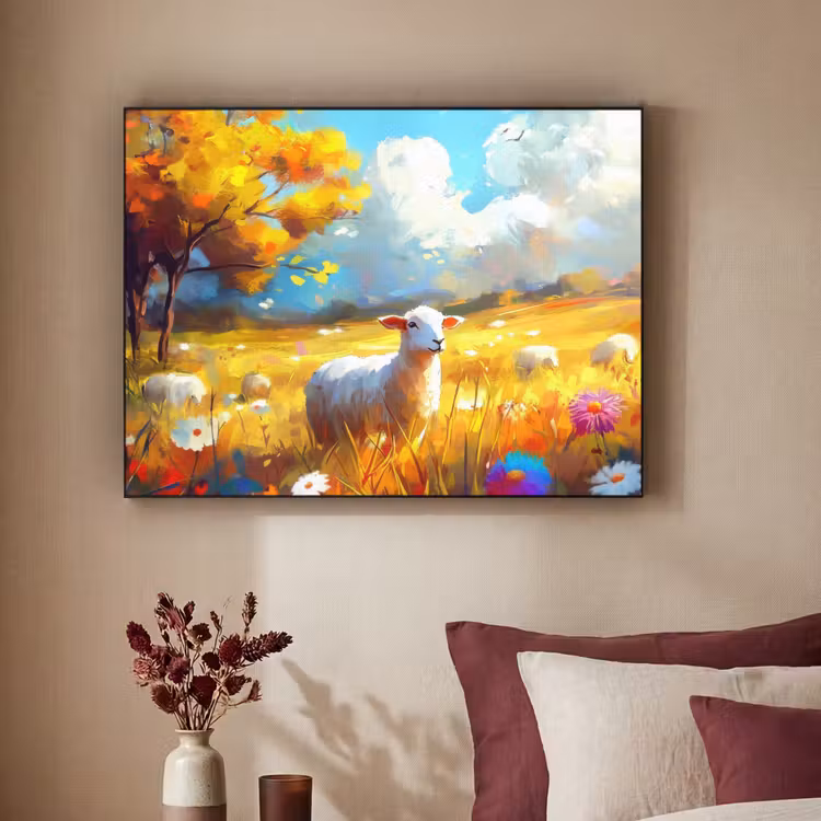 Art Frame - Schaap - Weide - Bloemen — 3