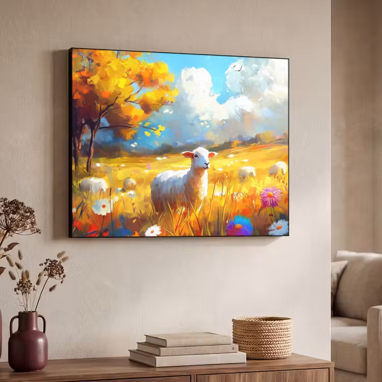 Art Frame - Schaap - Weide - Bloemen — 7