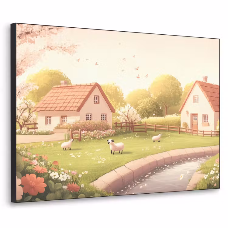 Art Frame - Schapen - Huisje - Platteland — 1