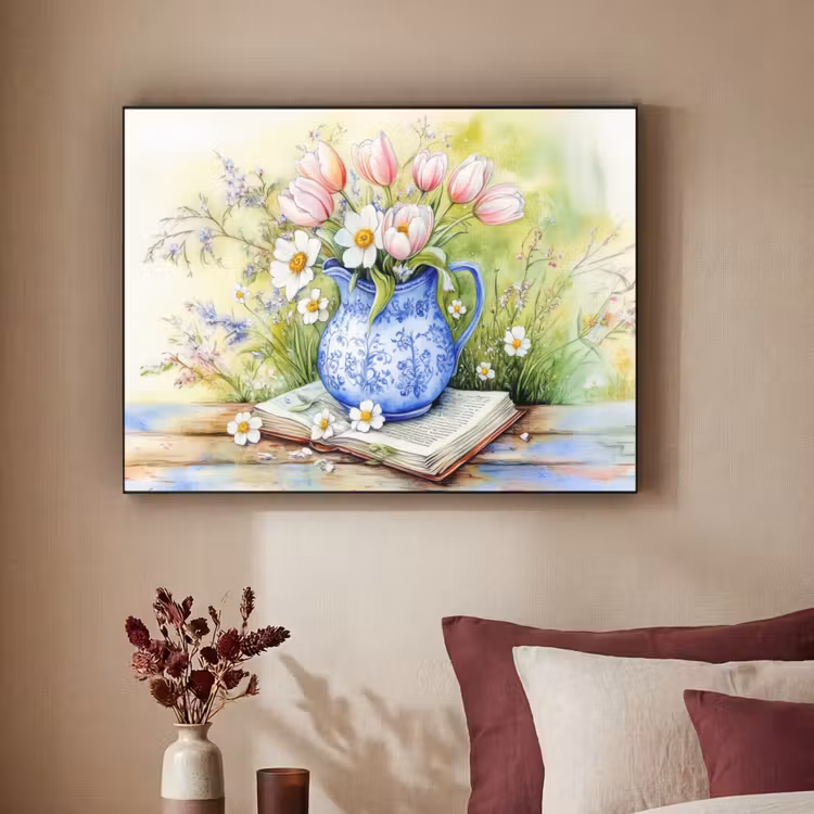 Art Frame - Vaas - Delftsblauw - Madeliefjes — 3