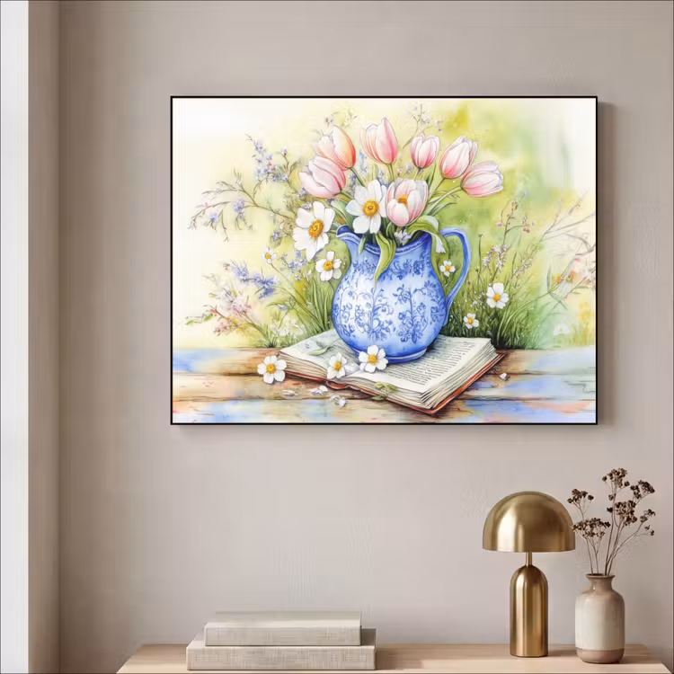 Art Frame - Vaas - Delftsblauw - Madeliefjes — 5