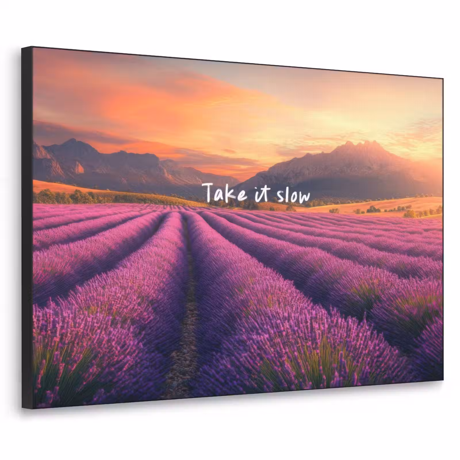 Art Frame - Lavendelveld - Quote - Zonsondergang — 1