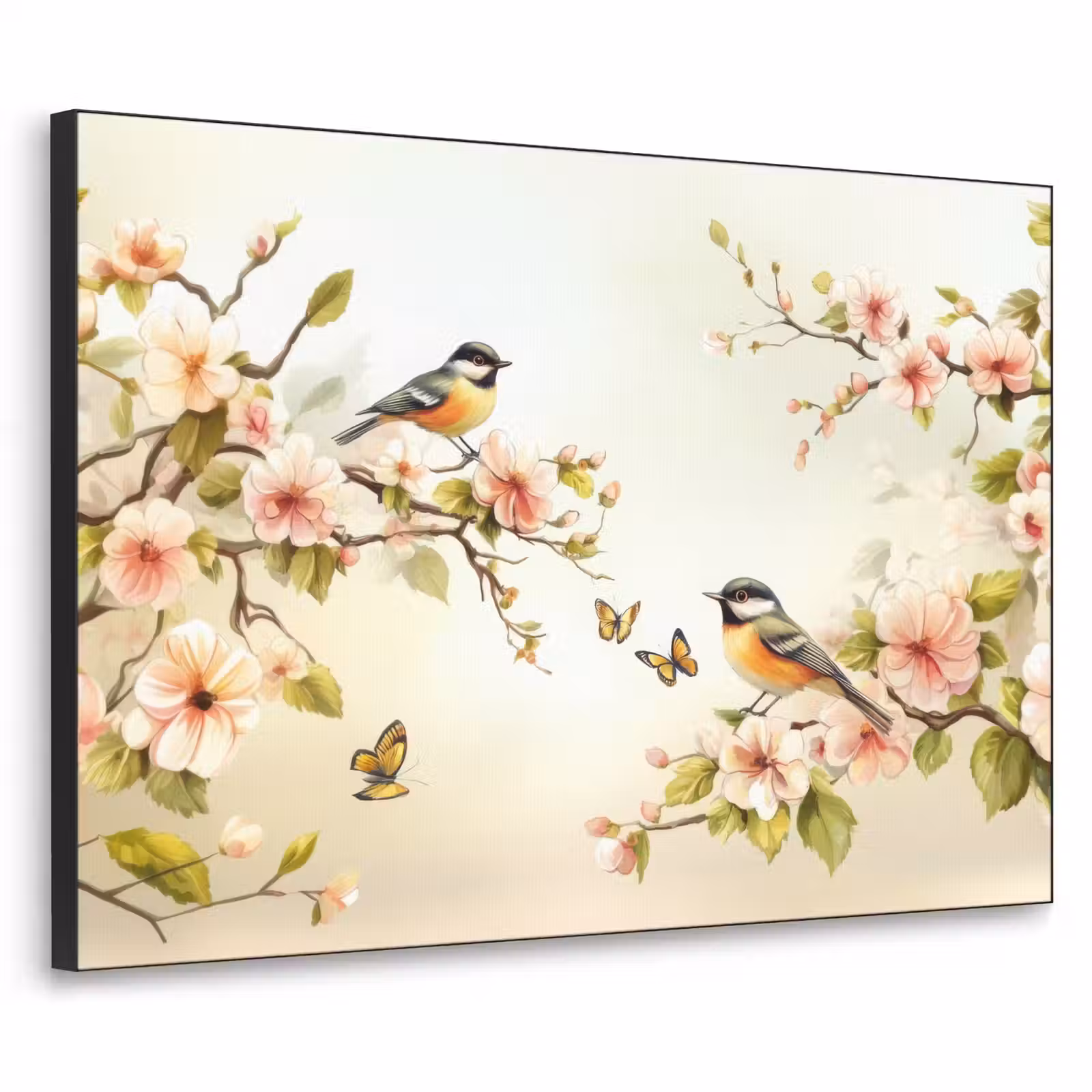 Art Frame - Takken - Bloemen - Vogeltjes - Roze — 1