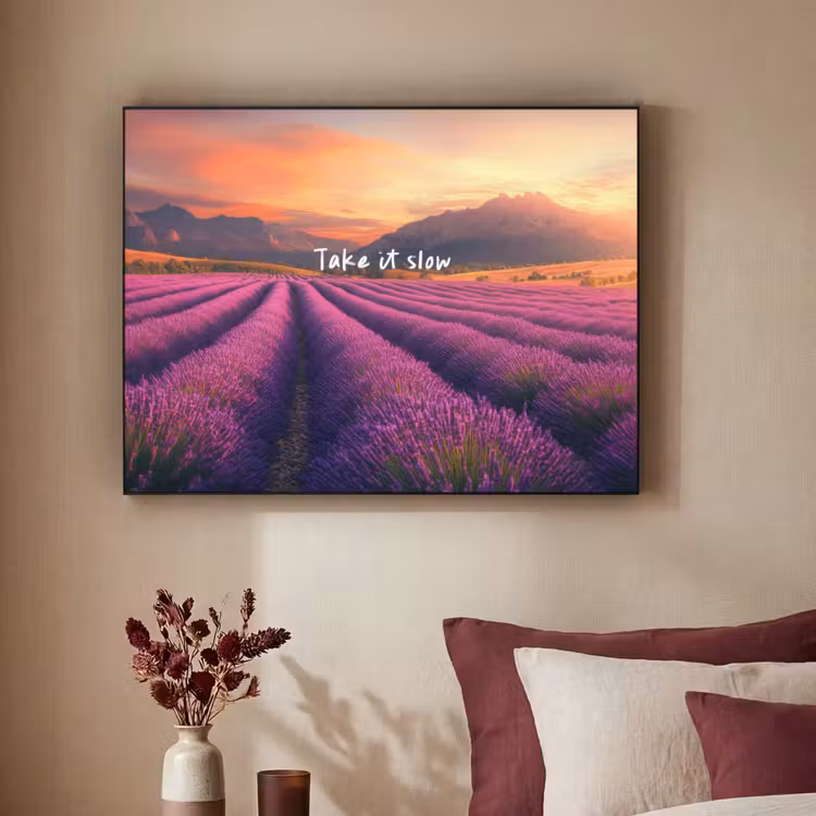 Art Frame - Lavendelveld - Quote - Zonsondergang — 3