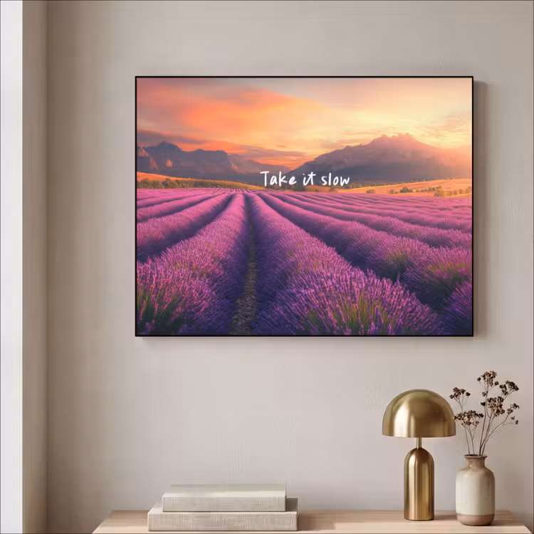 Art Frame - Lavendelveld - Quote - Zonsondergang — 5
