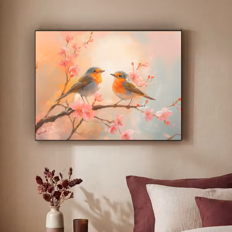 Art Frame - Roodborstjes - Sierlijk - Bloesemtak — 3