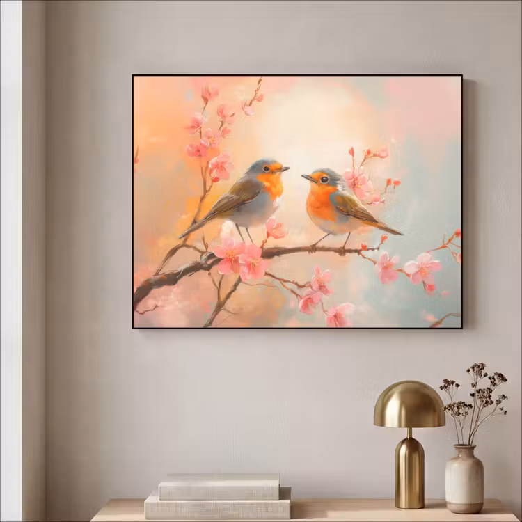Art Frame - Roodborstjes - Sierlijk - Bloesemtak — 5
