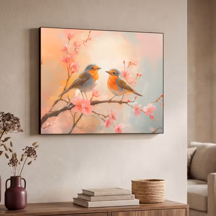 Art Frame - Roodborstjes - Sierlijk - Bloesemtak — 7