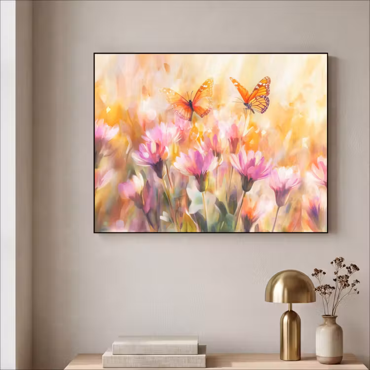 Art Frame - Vlinders - Oranje - Bloemen — 5