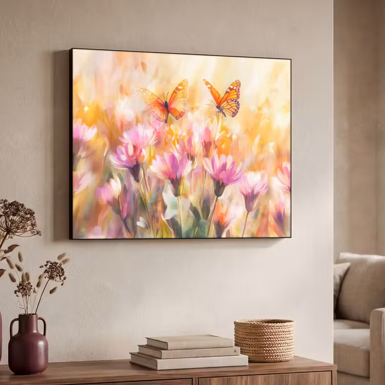 Art Frame - Vlinders - Oranje - Bloemen — 7