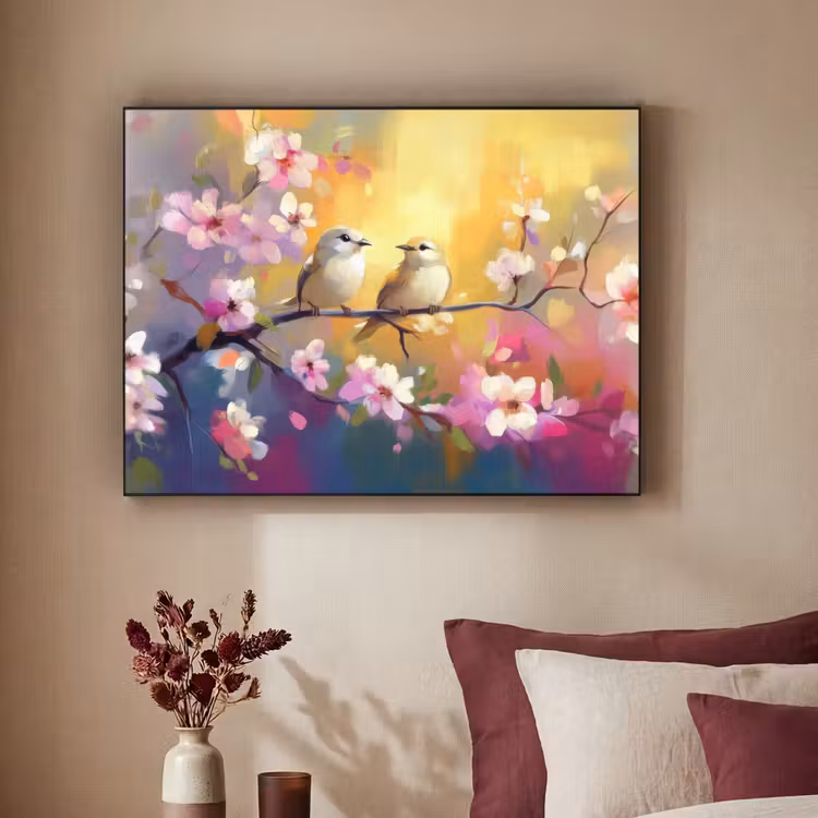 Art Frame - Vogels - Bloemen - Roze — 3