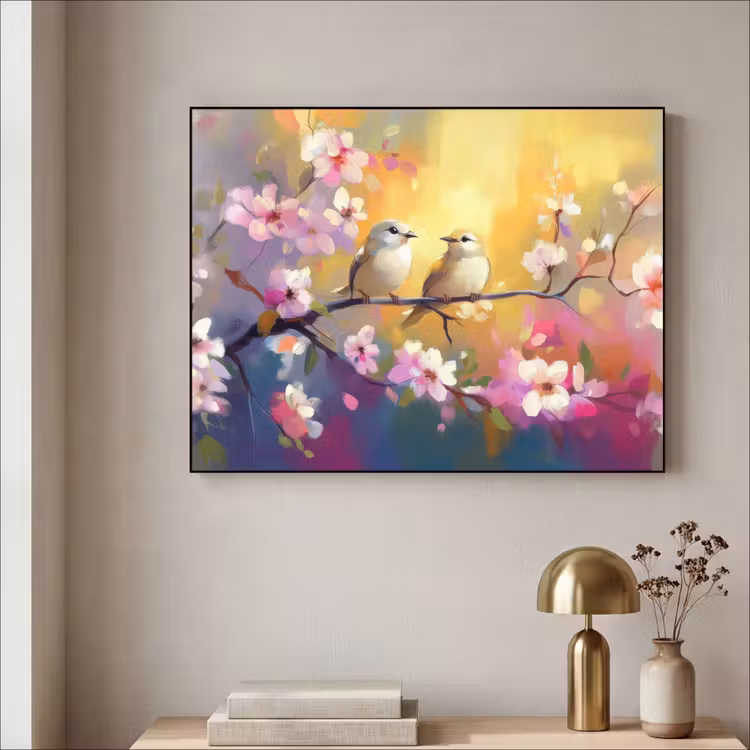 Art Frame - Vogels - Bloemen - Roze — 5
