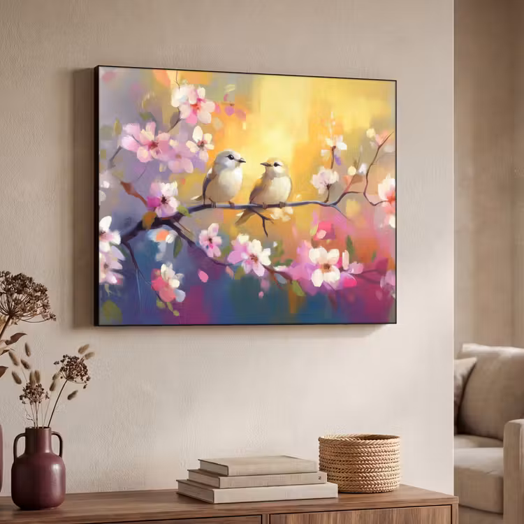 Art Frame - Vogels - Bloemen - Roze — 7
