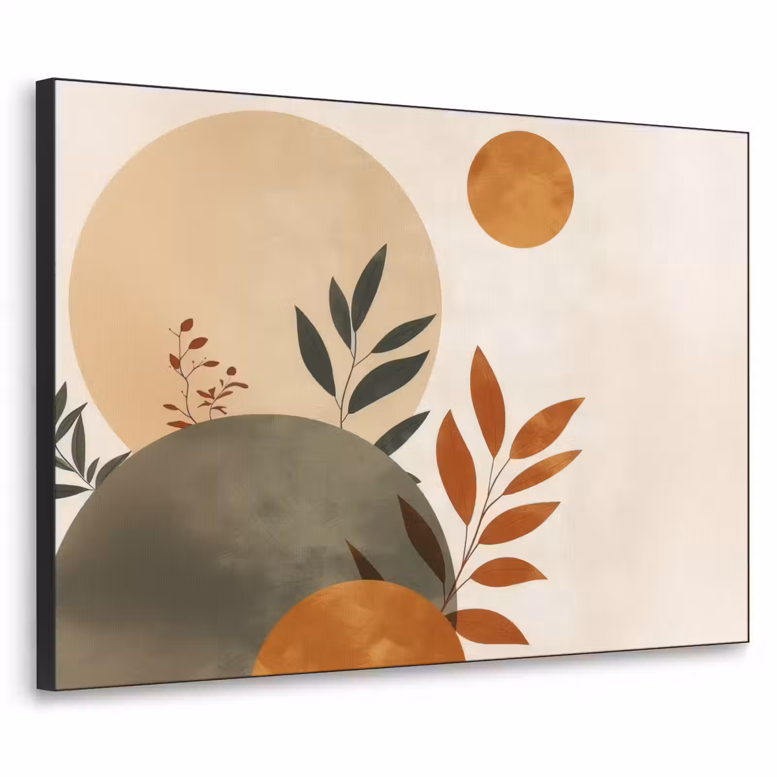 Art Frame - Vormen - Rond - Bladeren - Beige — 1